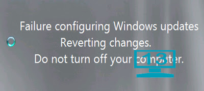 Windows failure configuring windows updates reverting changes